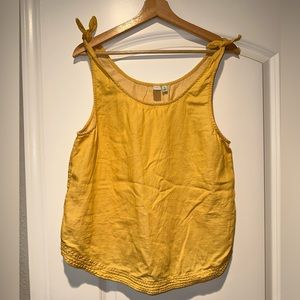 Yellow tie shoulder top